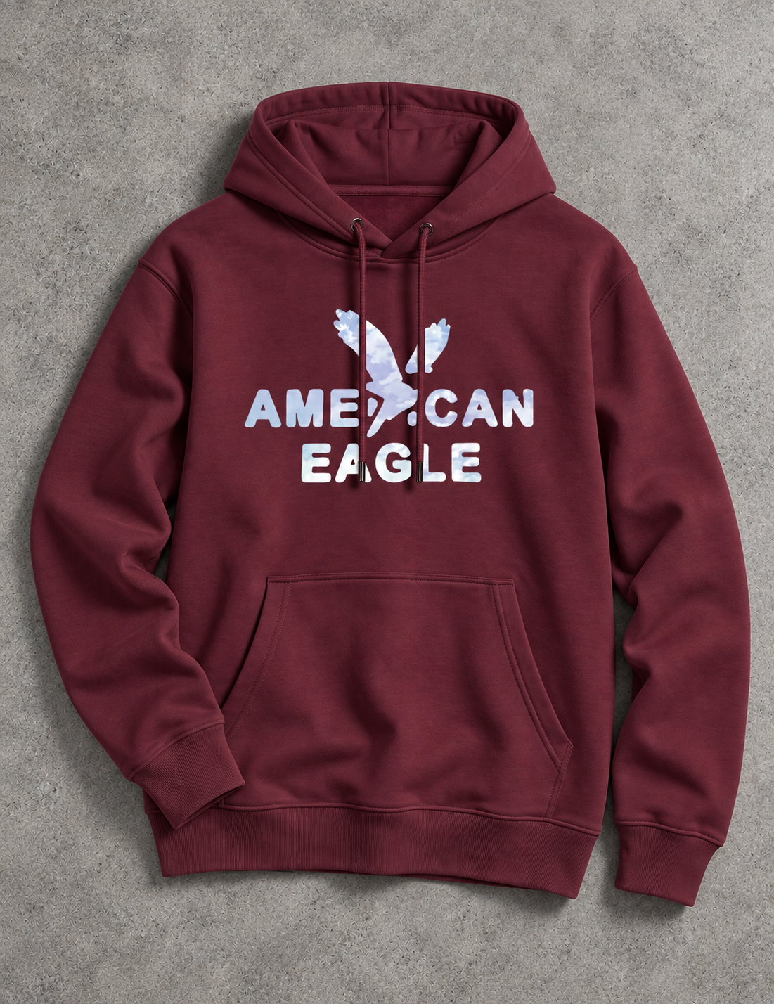American Eagle Hoodie-Burgundy