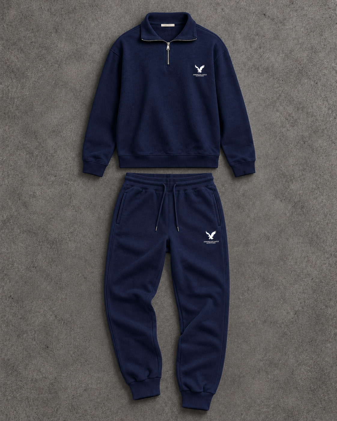 American Eagle Navy Quarter-Zip & Pant
