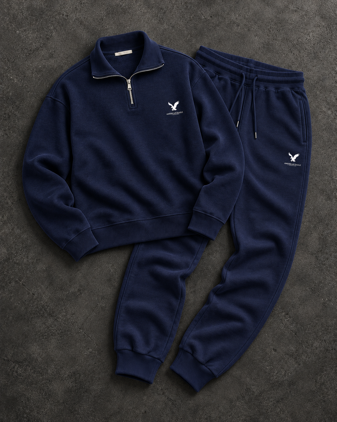 American Eagle Navy Quarter-Zip & Pant